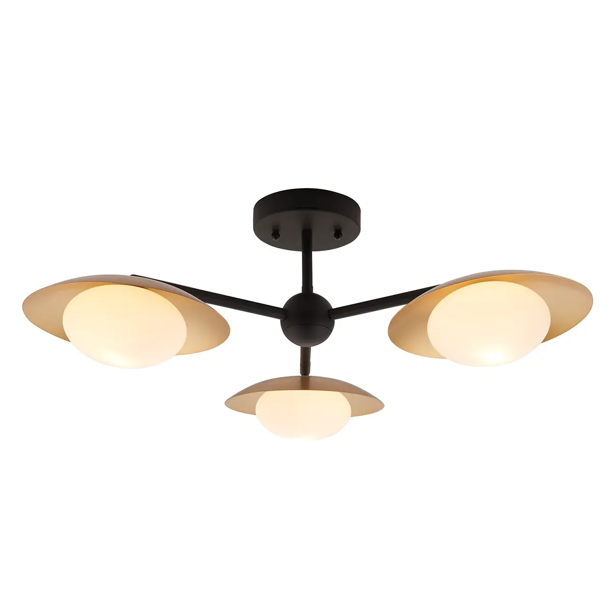Small Semi-Flush Ceiling Light - Metallic image