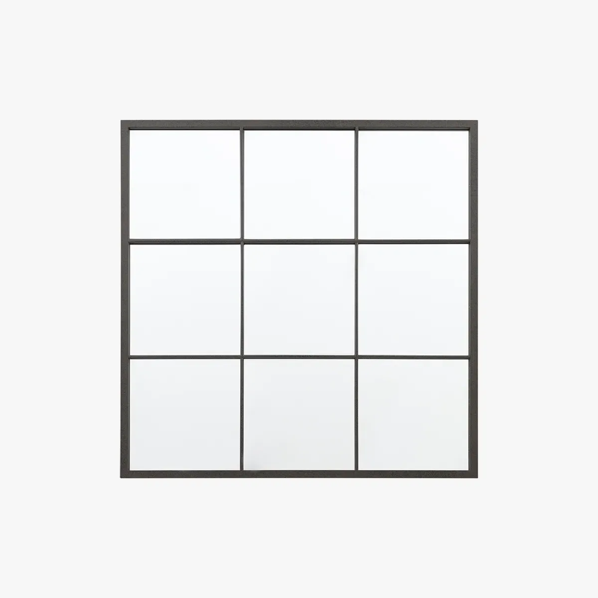 Small Wall Mirror with Grid Design - Black image