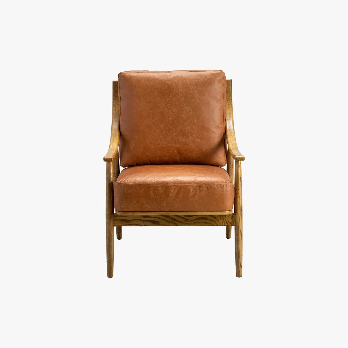 Spindle Back Armchair - Caramel, Leather image