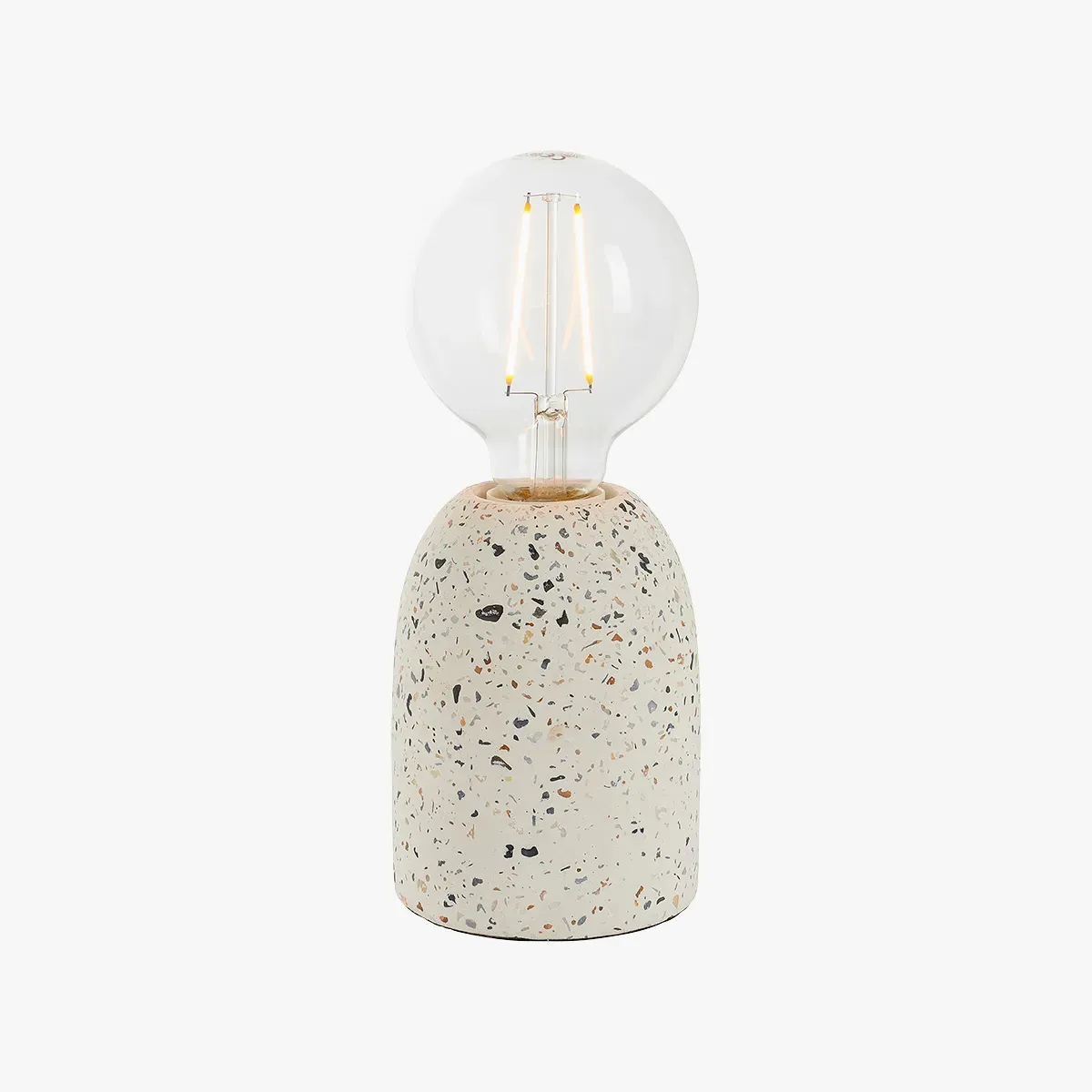 Spiral Table Lamp - White, Terrazzo