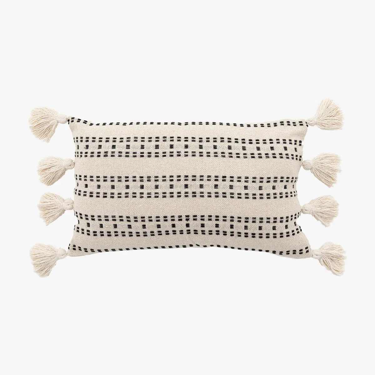 Square Filled Cushion with Tassels - Cotton image