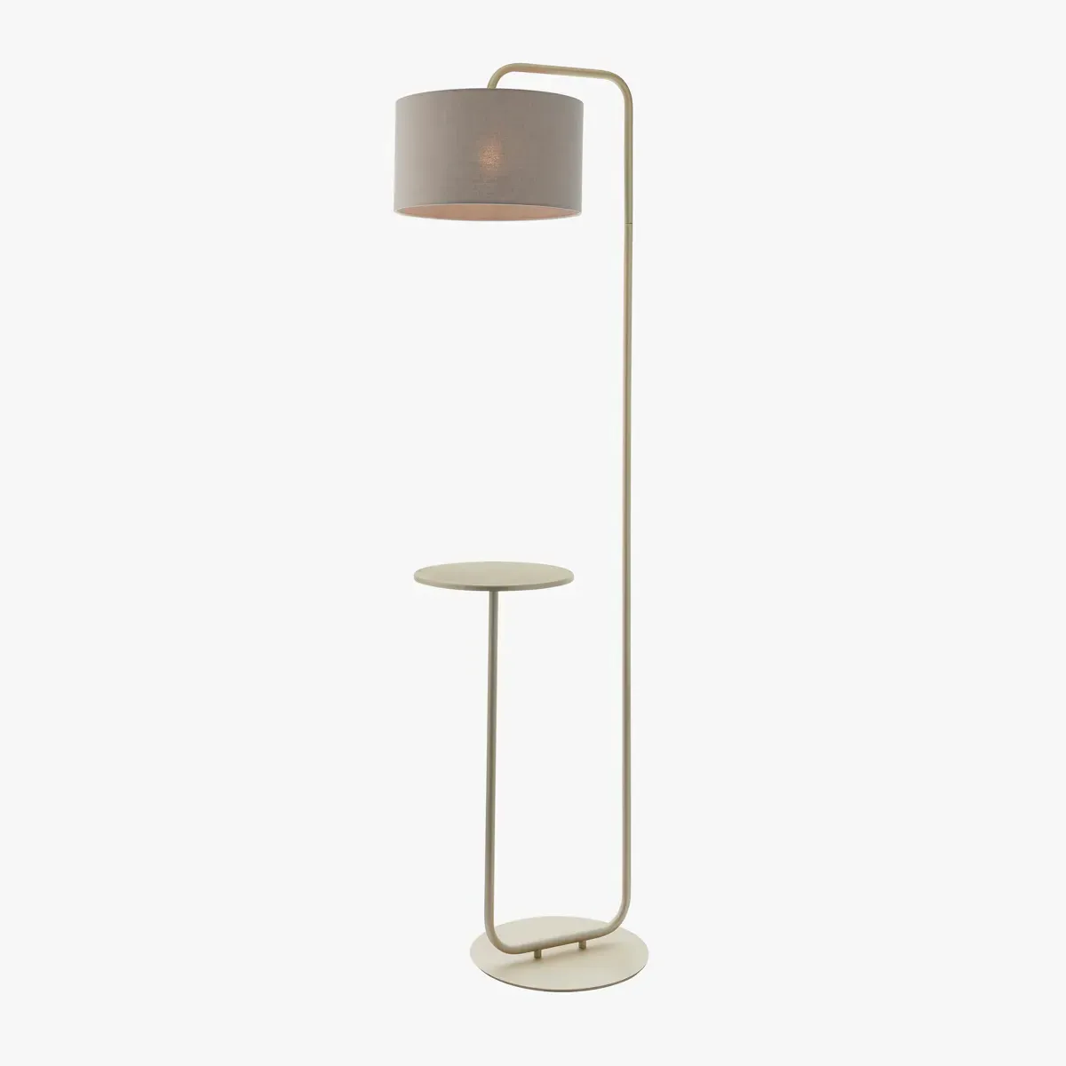 Standing Floor Lamp with Table - Champagne, Metal