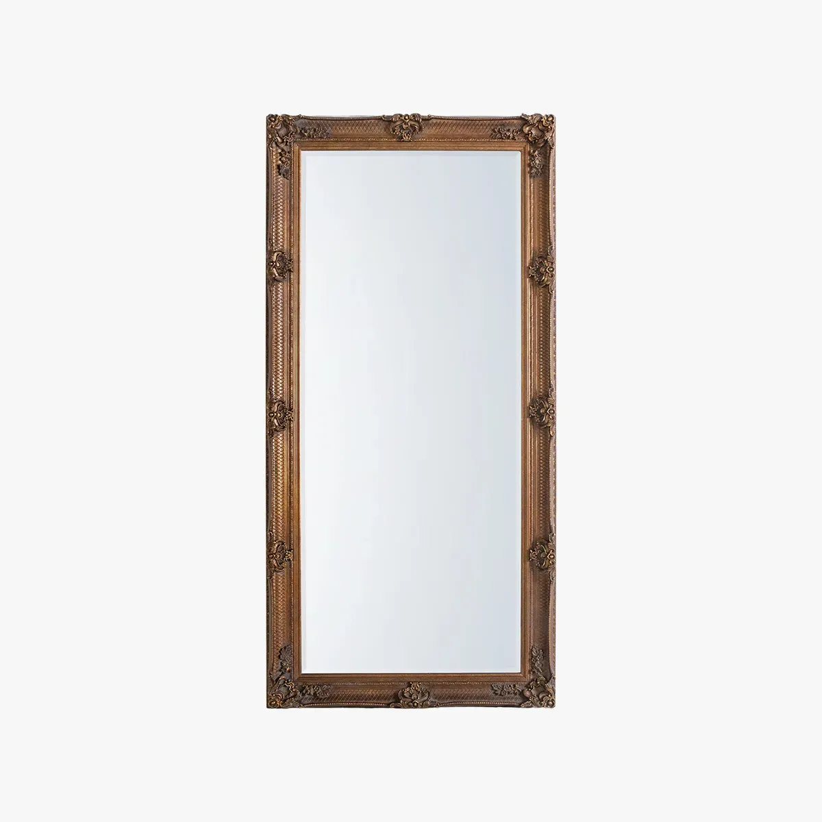 Standing Mirror with Carved Frame - Gold image