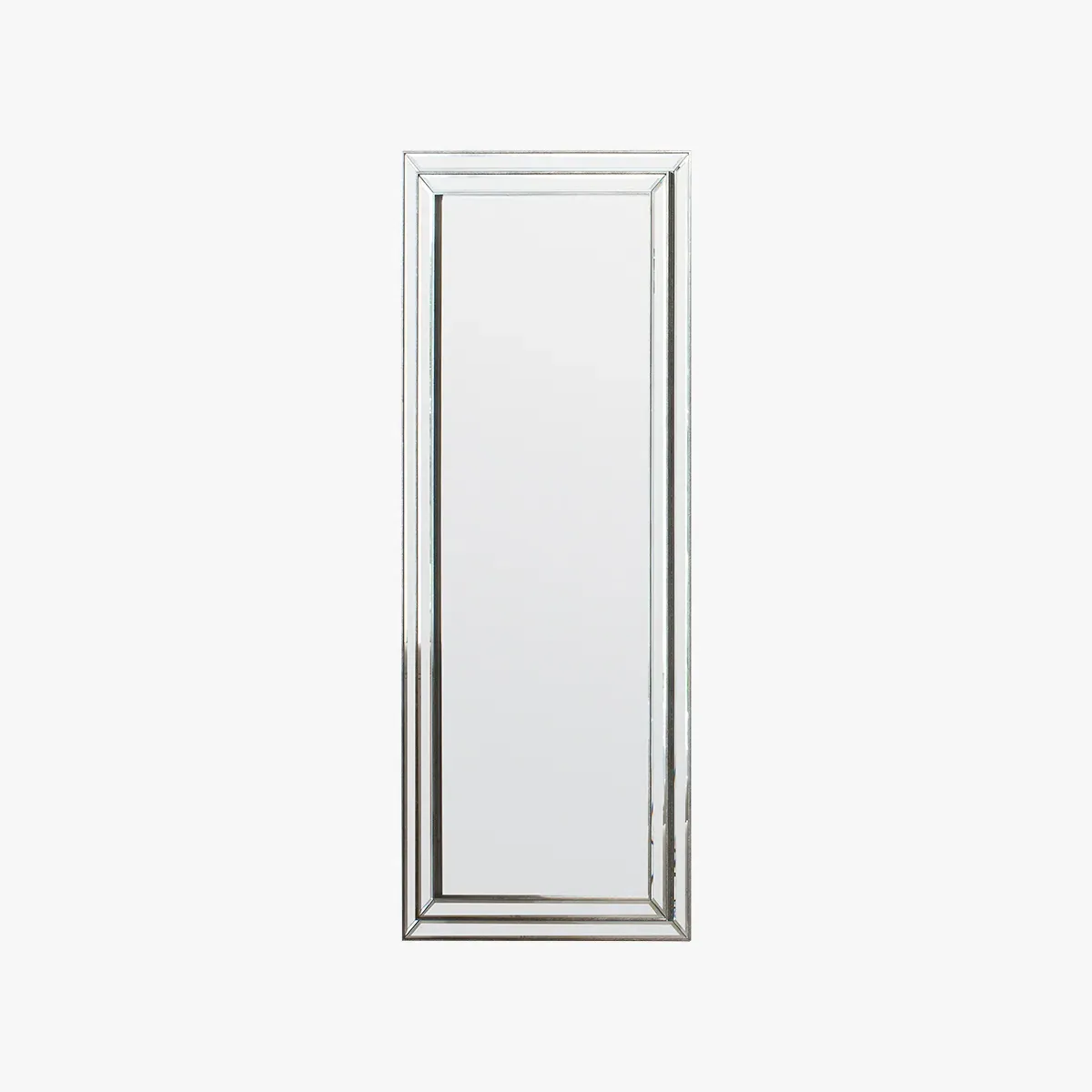 Standing Mirror with Frame - Silver, Metal image