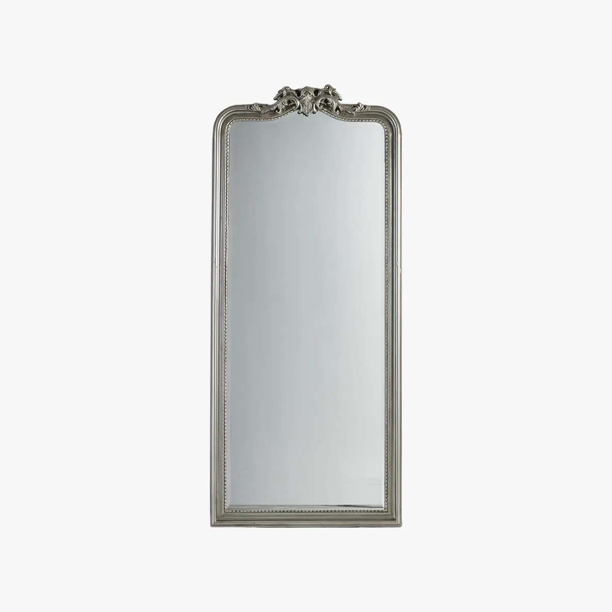 Standing Mirror with Ornate Frame - Silver image
