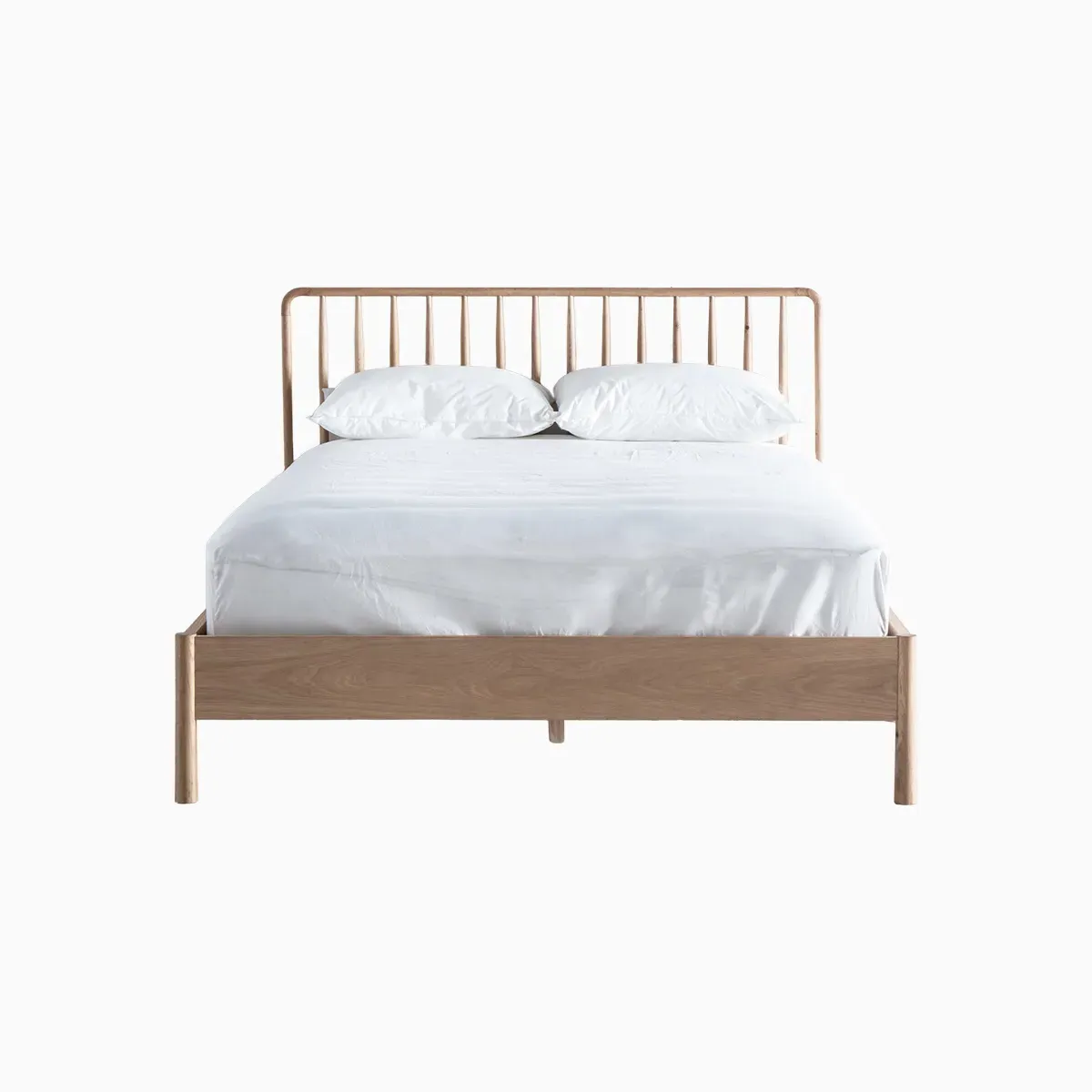Super King Bed Frame with Spindle Headboard - Oak image