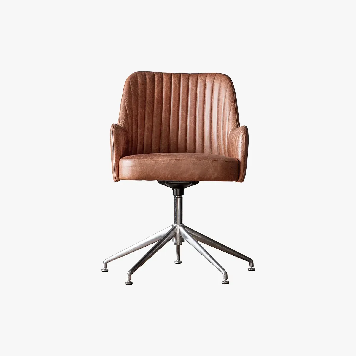 Swivel Chair - Brown, Leather image