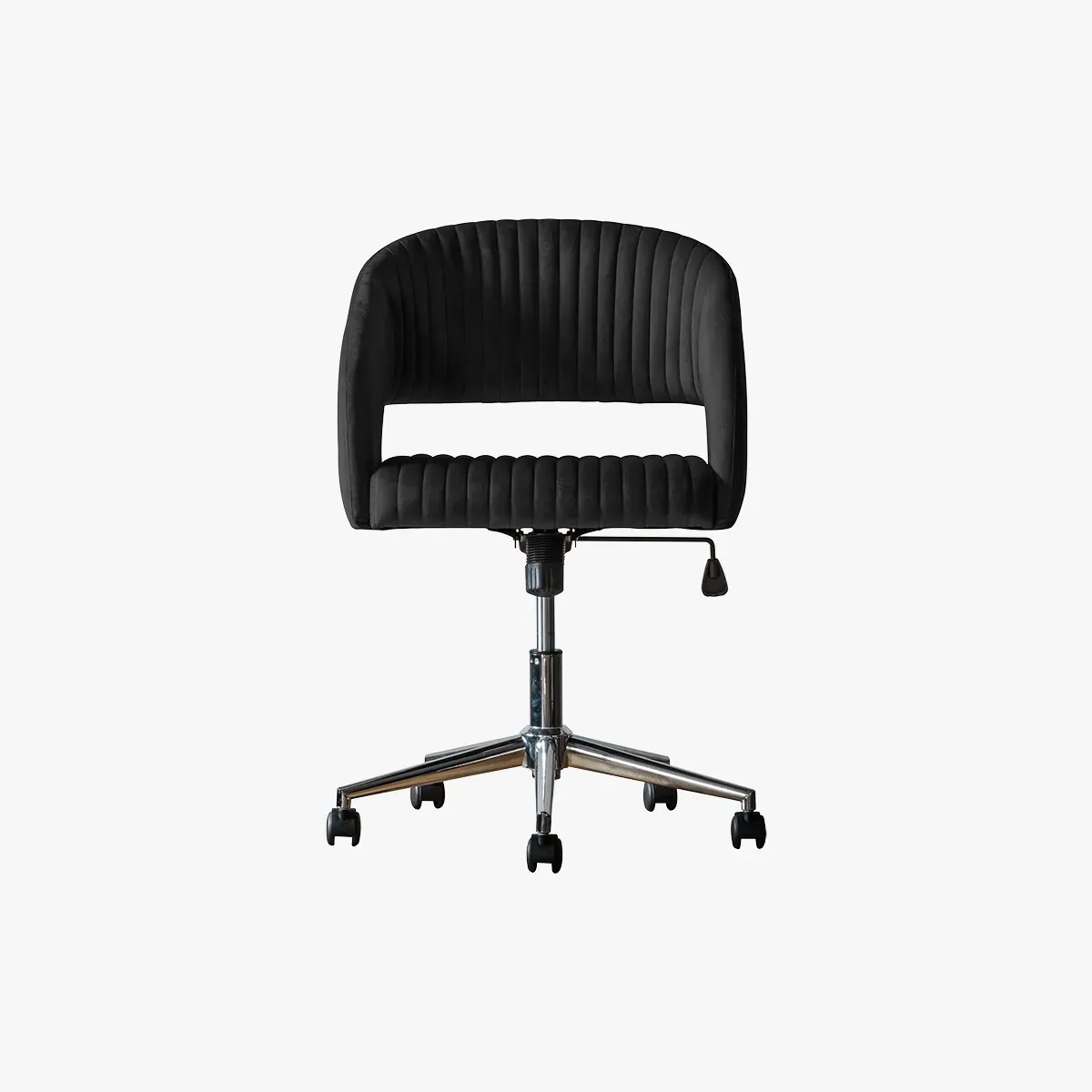 Swivel Chair with Height Adjustment - Black, Velvet image