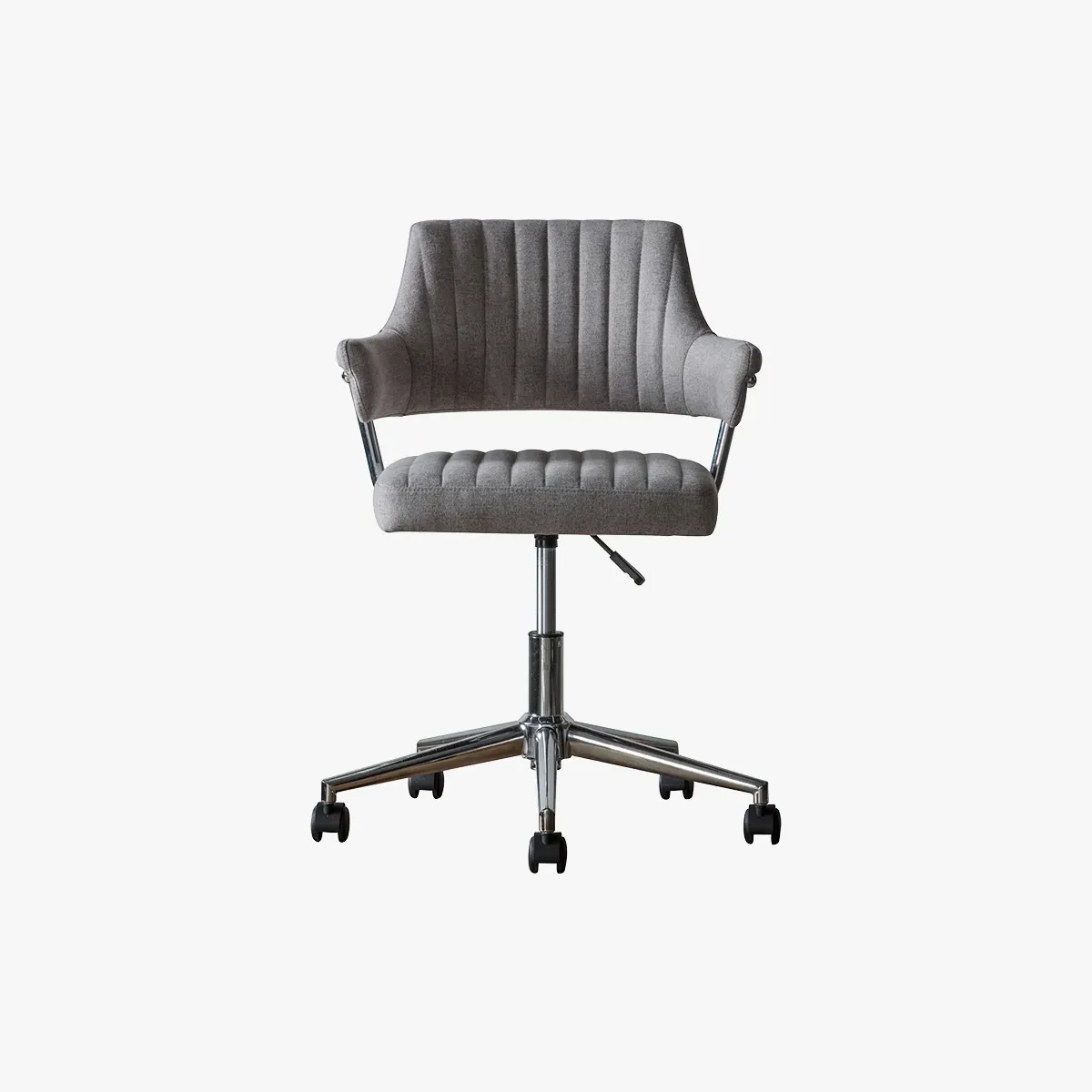Swivel Office Chair with Ribbed Back - Grey image