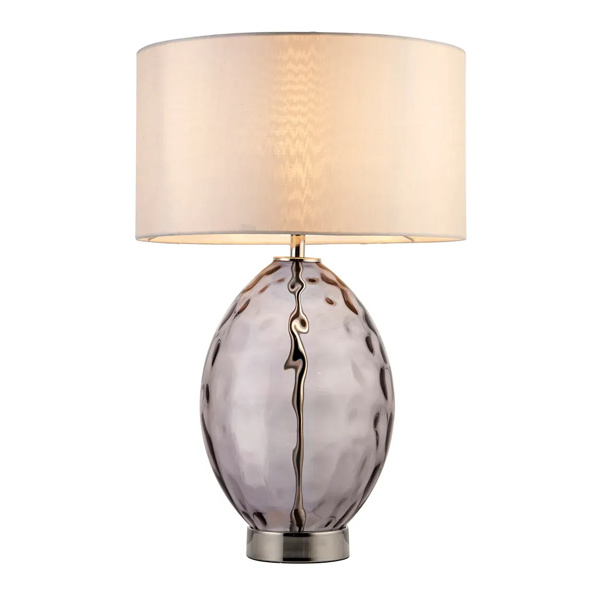Table Lamp with Dimpled Base - Grey, Glass image