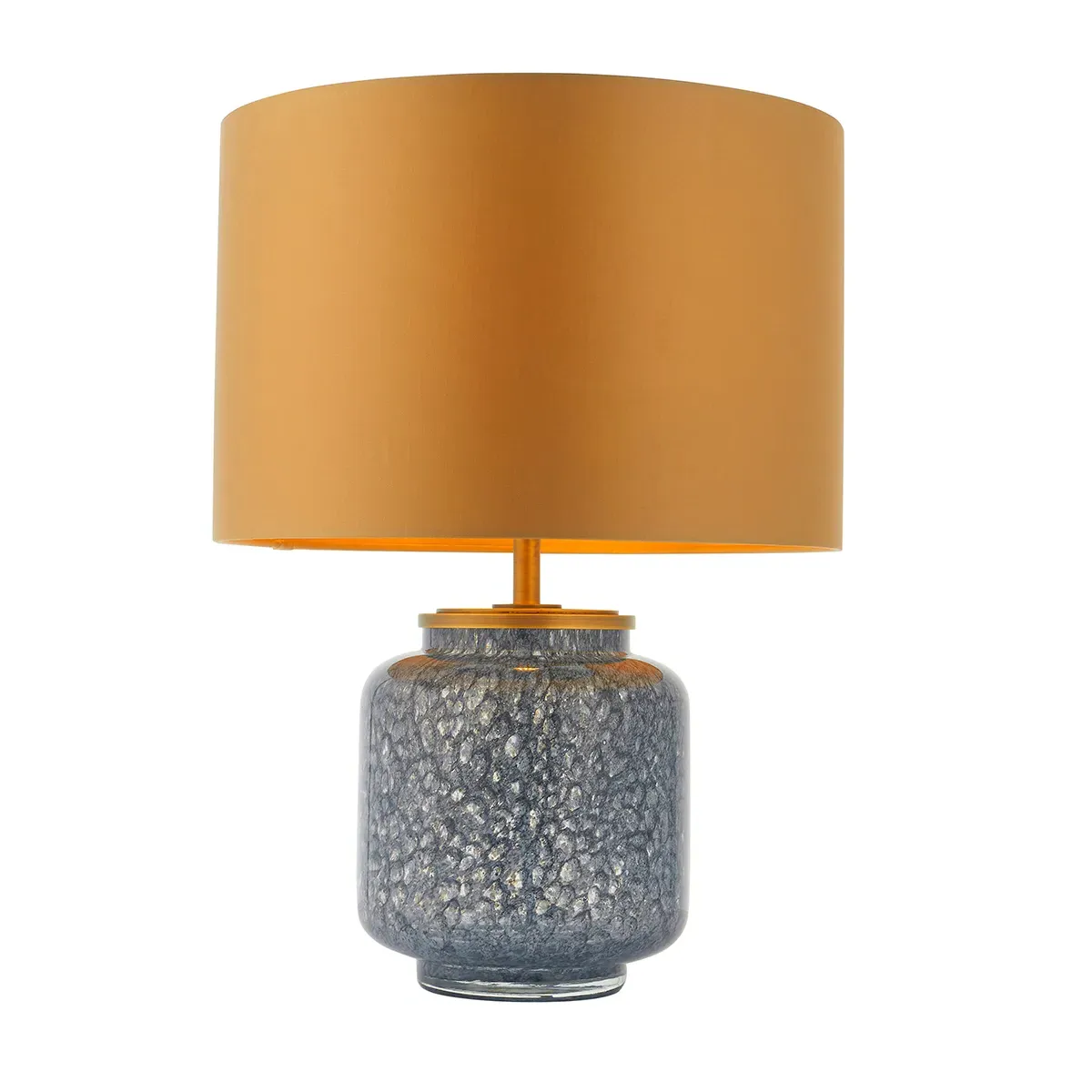 Table Lamp with Gold Shade - Blue, Glass