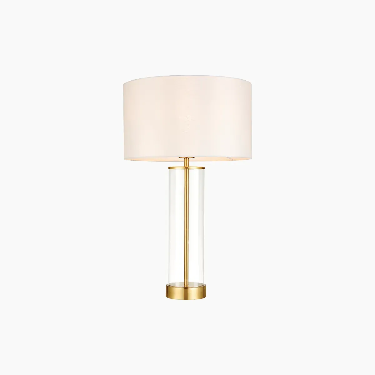 Table Lamp with Silk Shade - Gold, Metal image