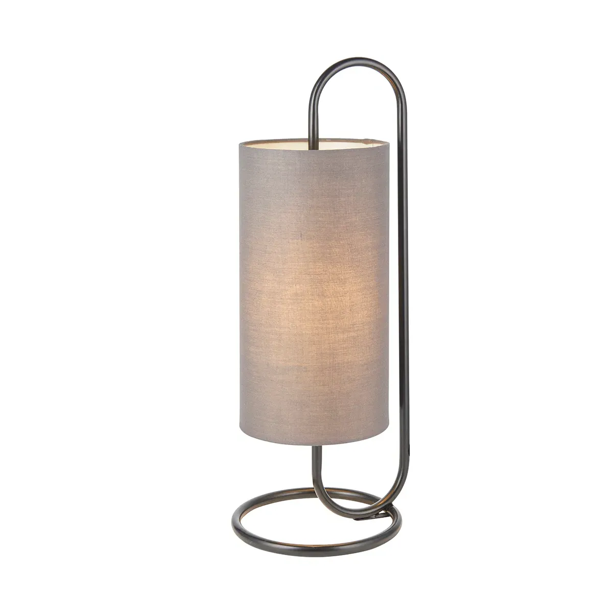 Table Light with Fabric Shade - Grey, Metal