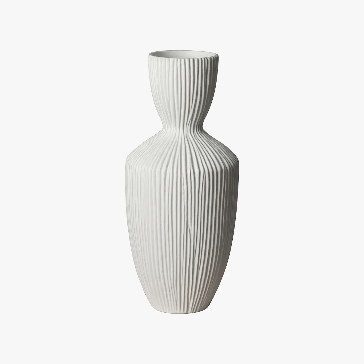 Tall Textured Vase - White, Stoneware image