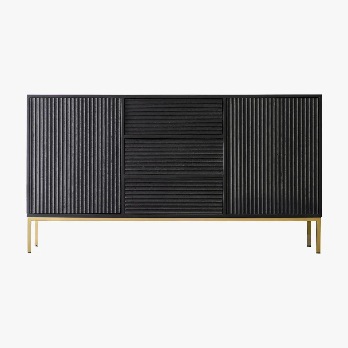 Textured Sideboard - Black, Mango Wood