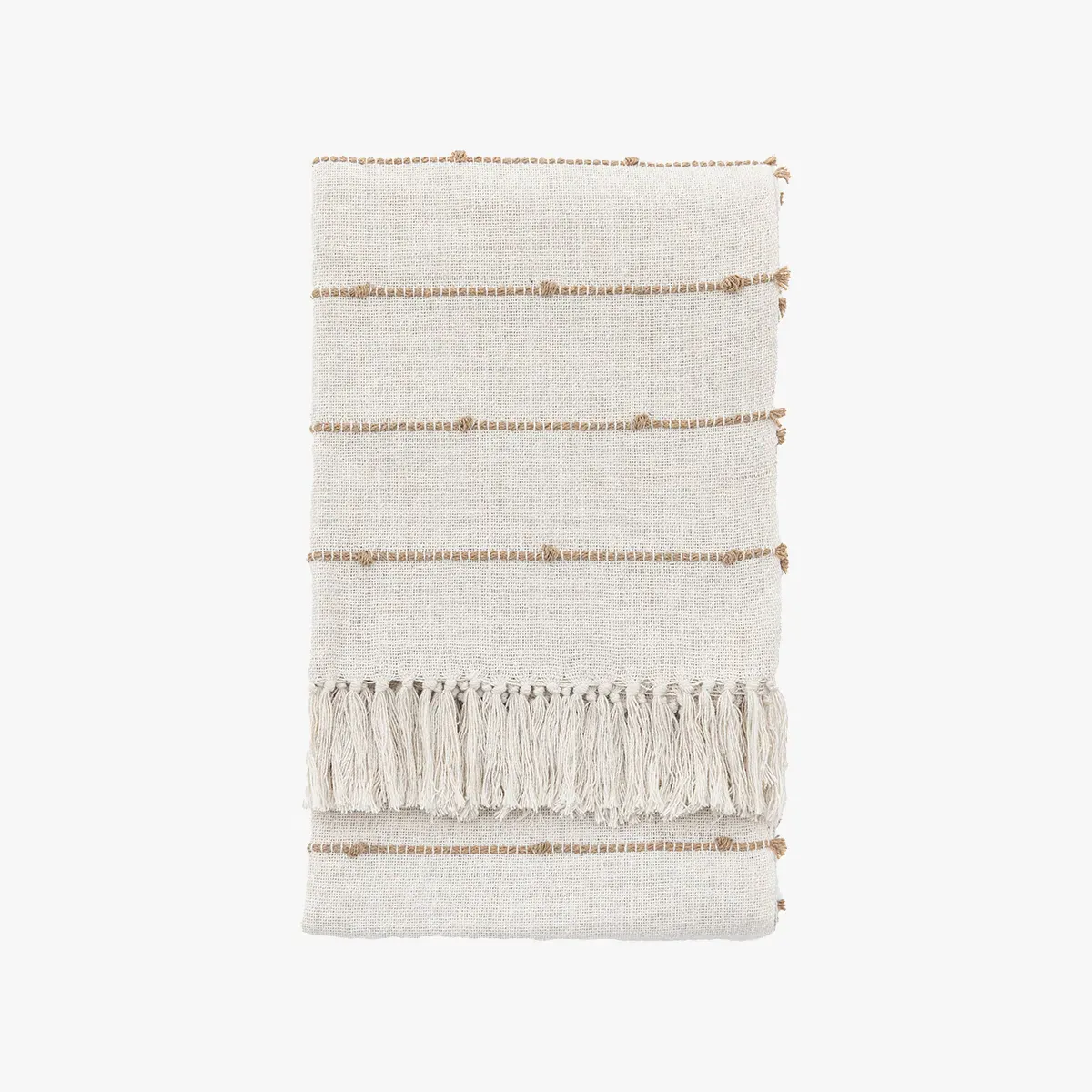 Textured Throw with Fringe - Neutral image