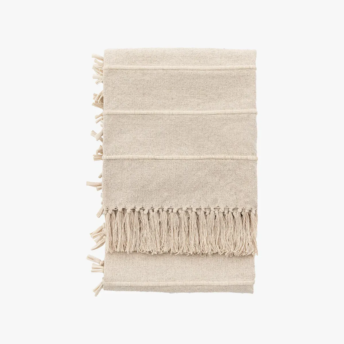 Throw Blanket with Fringe - Natural image