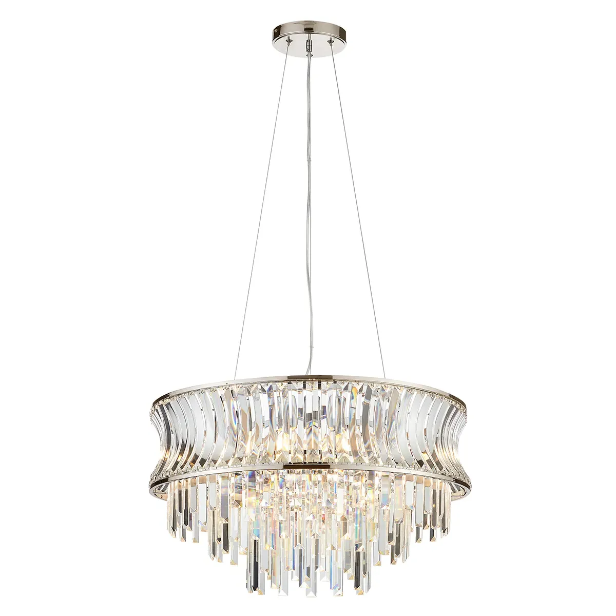 Tiered Pendant Light - Nickel, Crystal Glass image