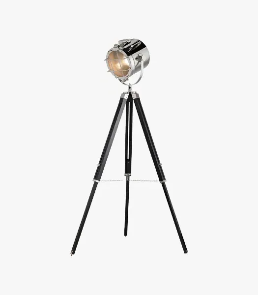 Tripod Floor Lamp Adjustable - Black, Wood