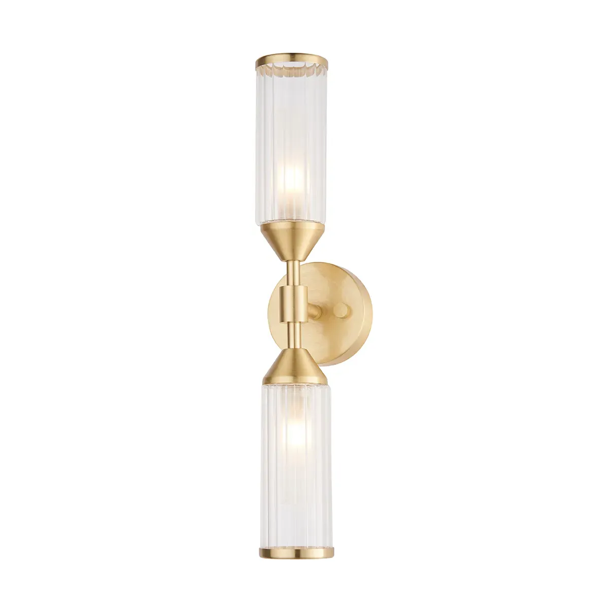 Tubular Glass Wall Light - Brass, Glass