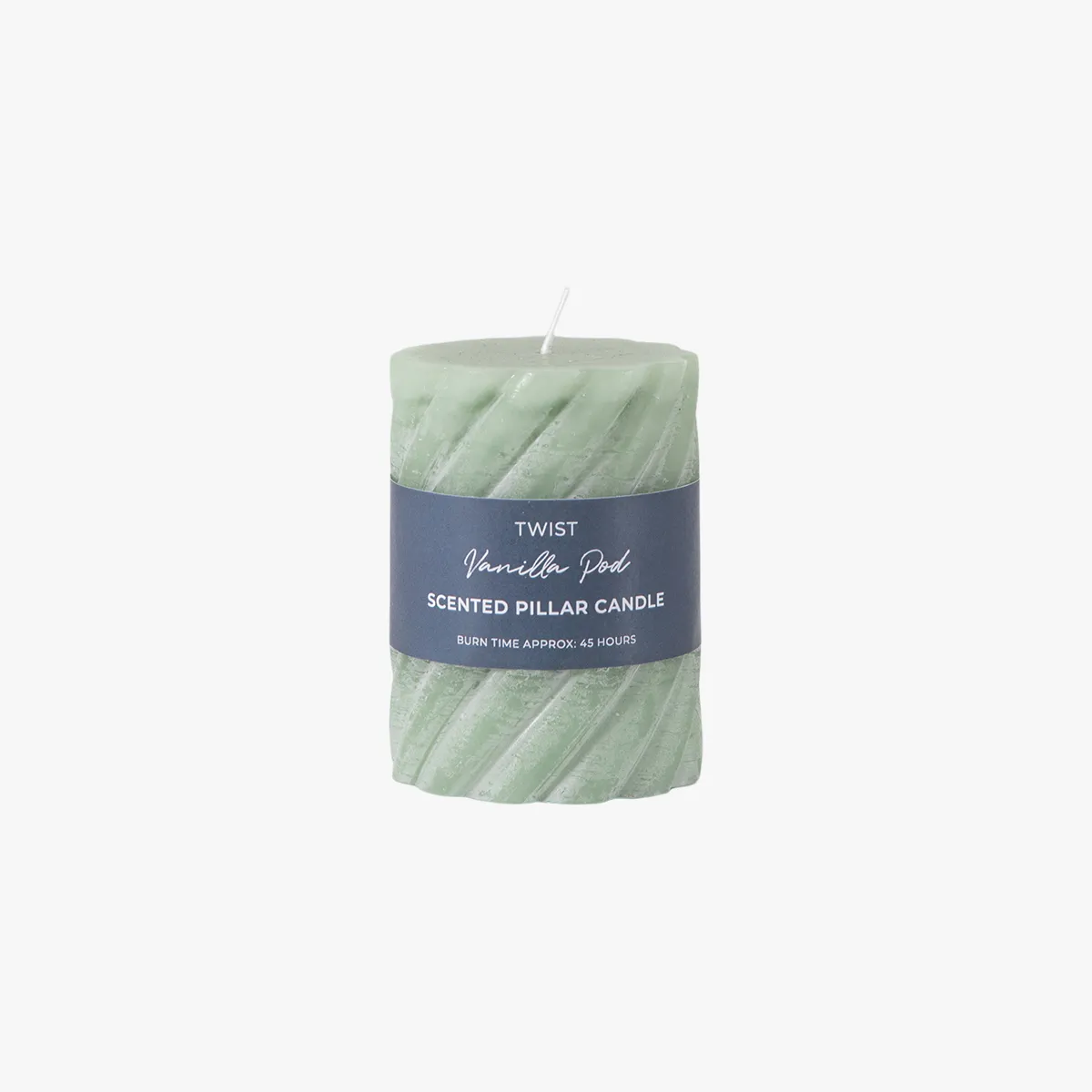 Twisted Pillar Candles Pack of 2 - Green image