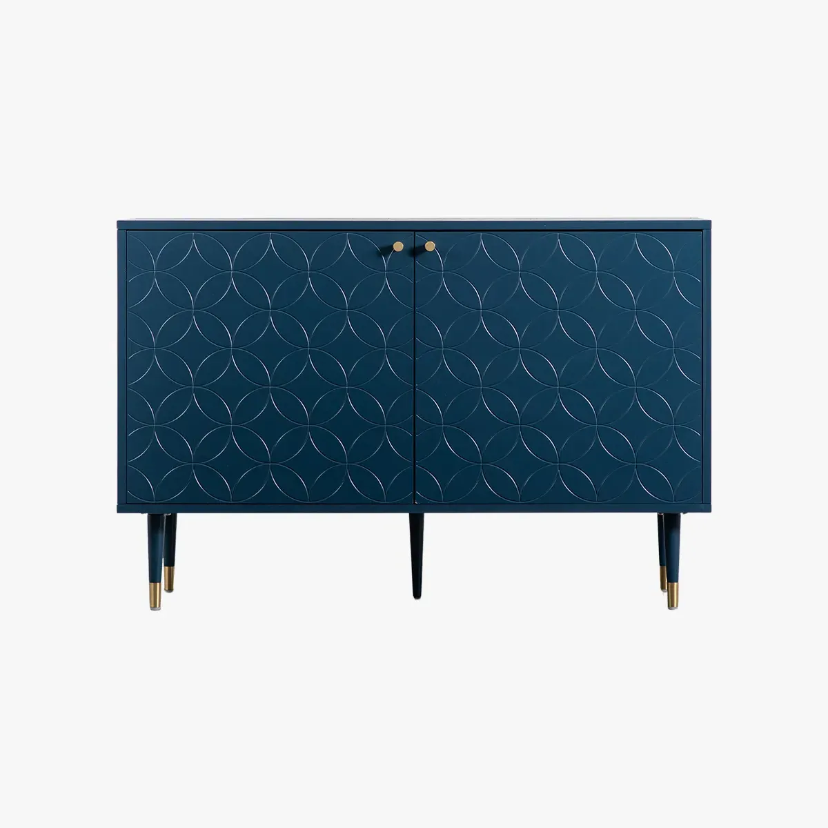 Two Door Cabinet with Geometric Design - Blue image