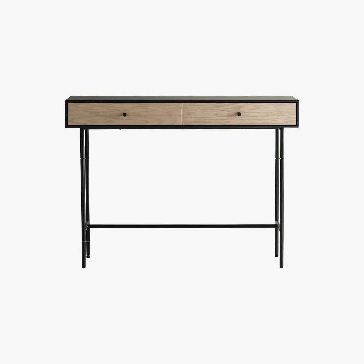 Two Drawer Console Table - Black, Oak image