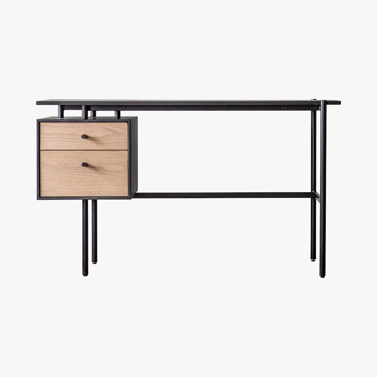 Two Drawer Desk - Black, Oak