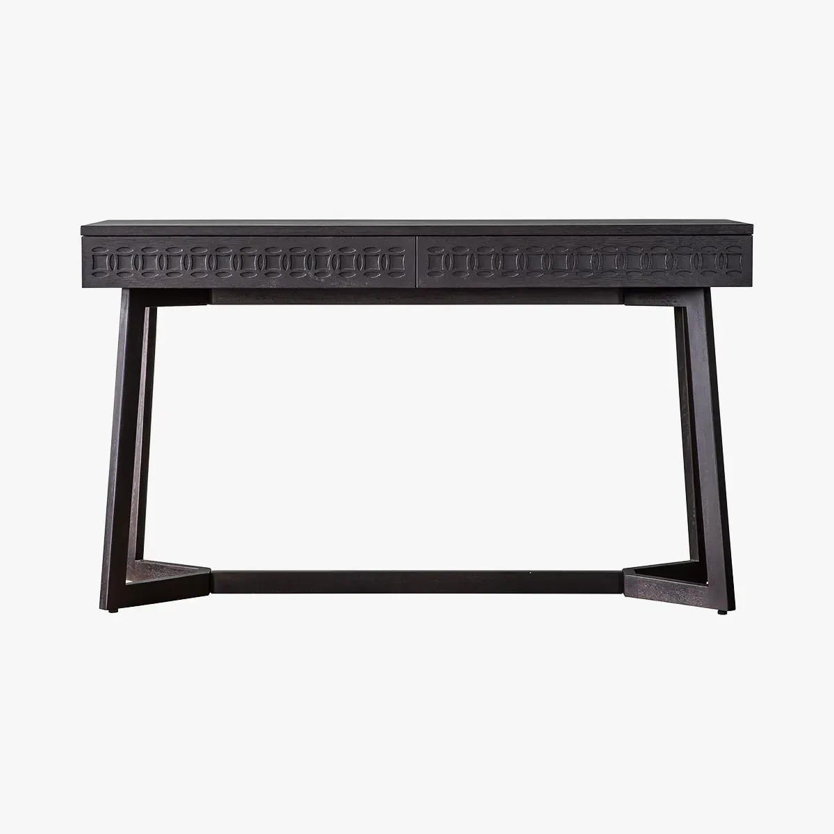Two Drawer Desk with Storage - Charcoal, Mango Wood image