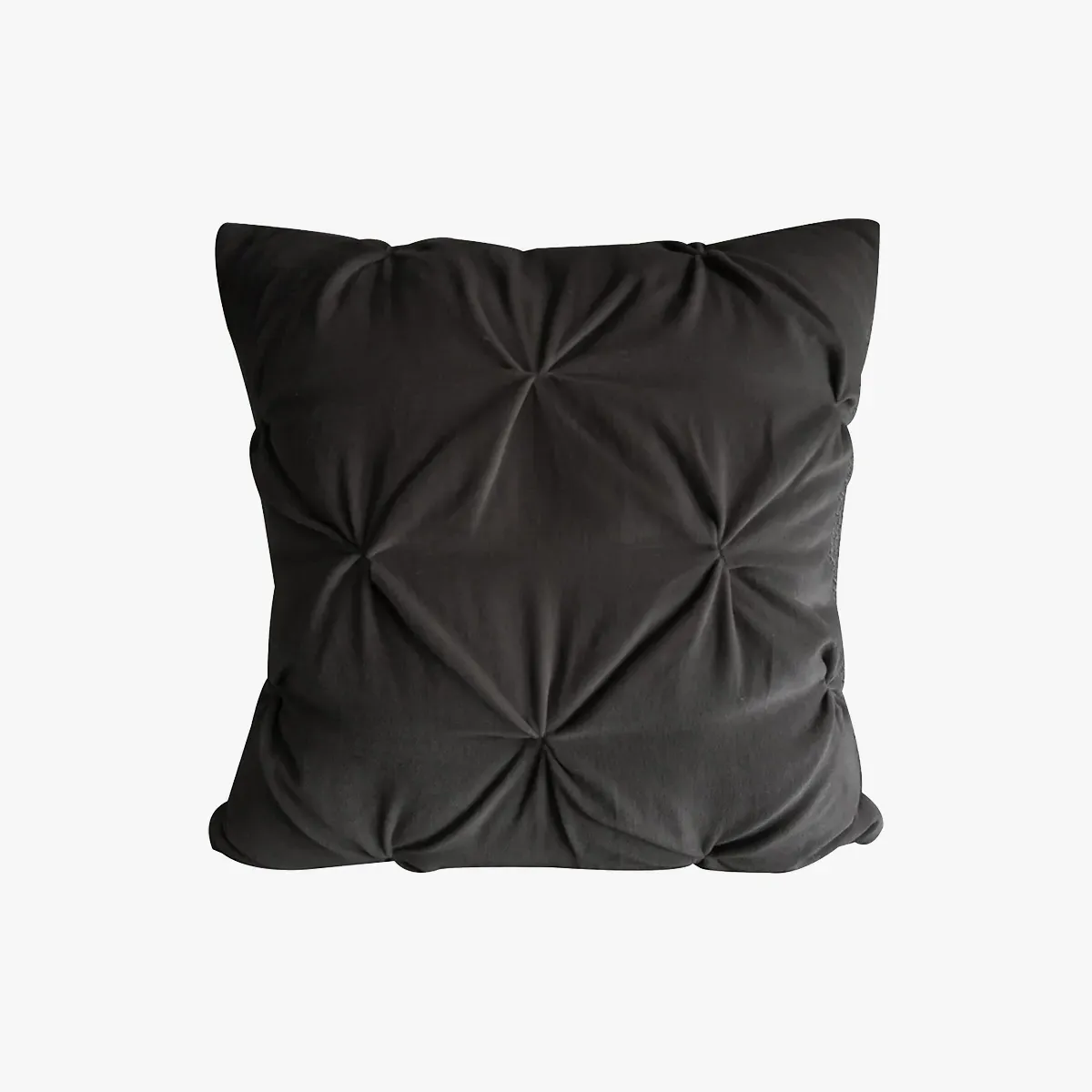 Velvet Cushion with Textured Design - Charcoal image