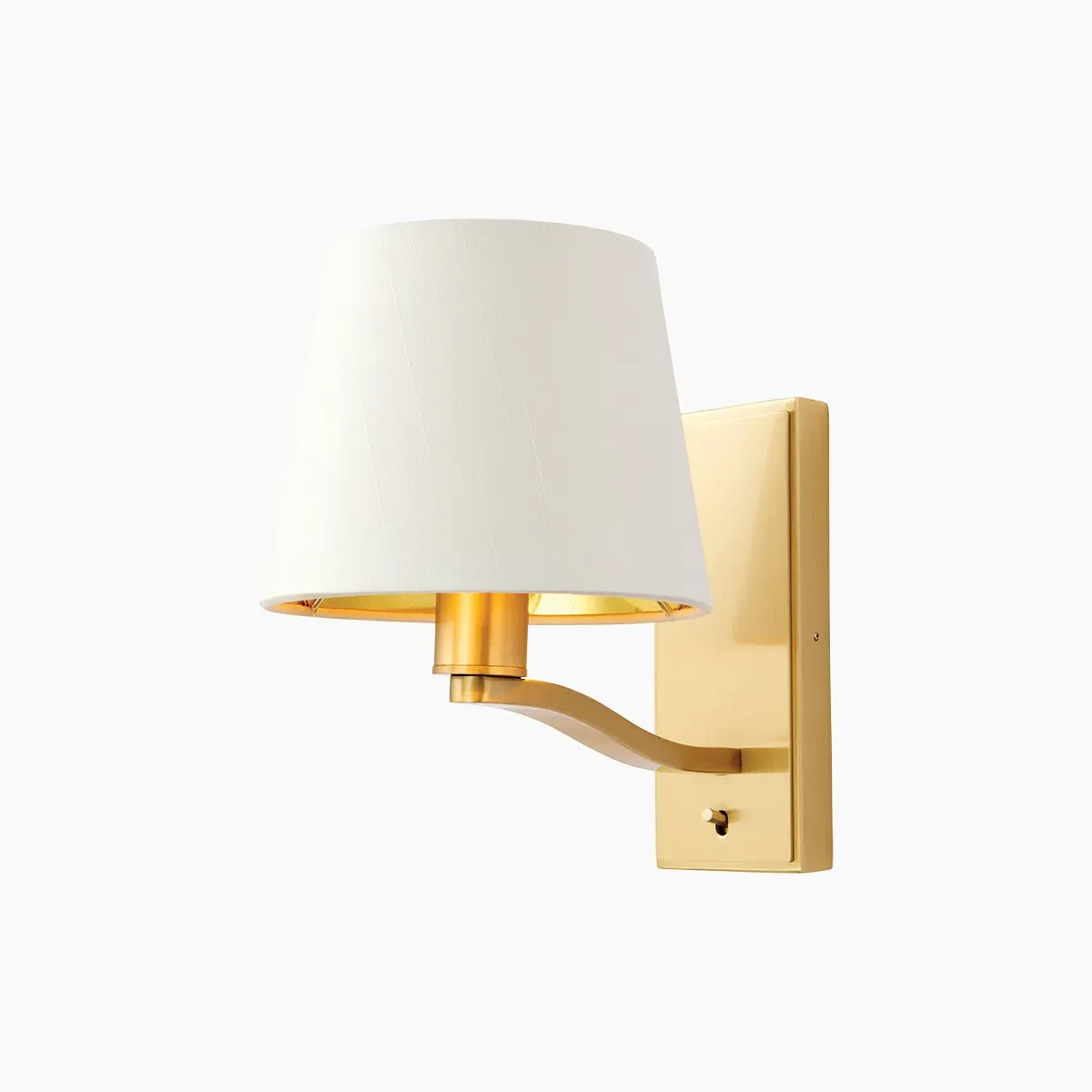 Wall Lamp with Natural Shade - Gold image
