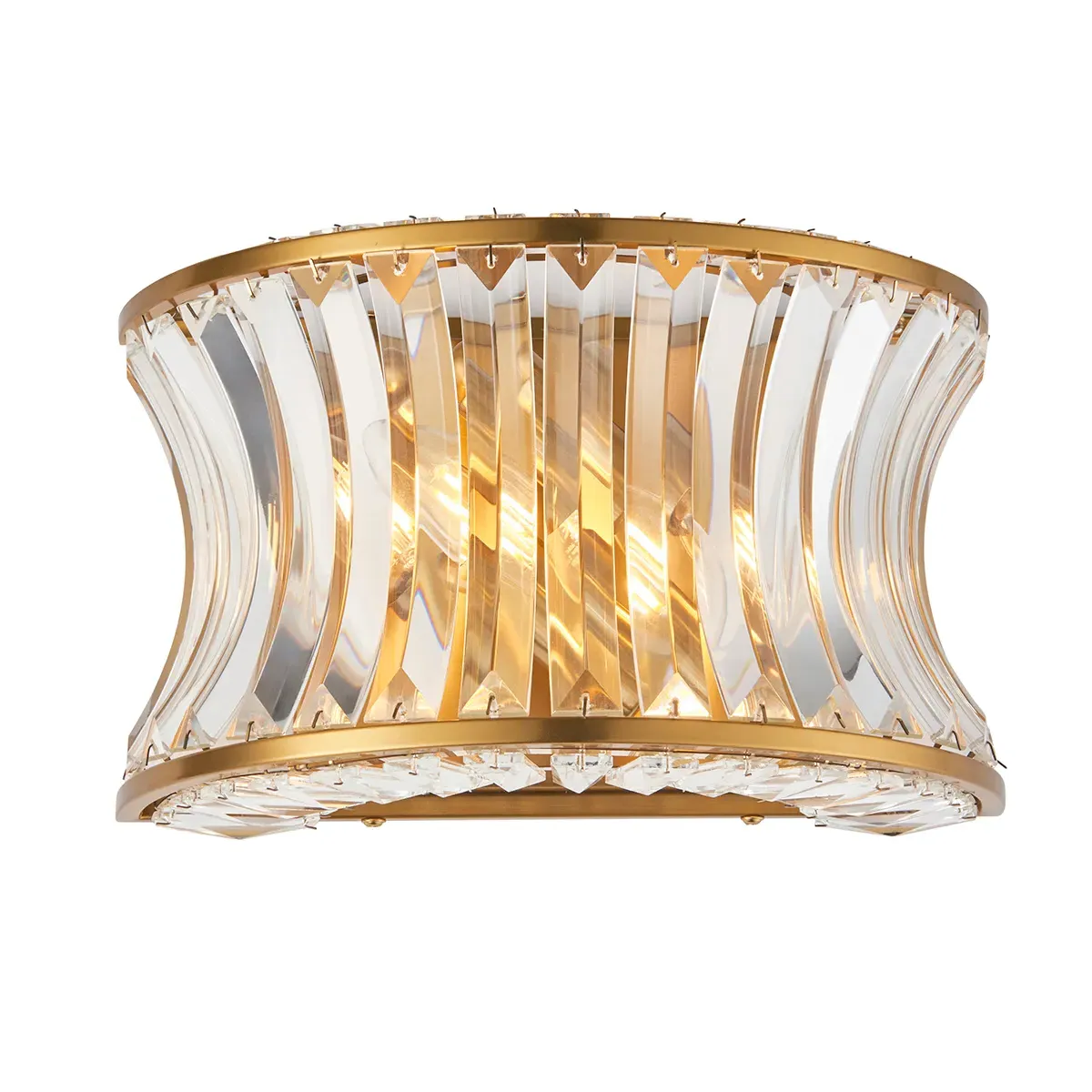 Wall Light with Crystal Detail - Brass, Glass image