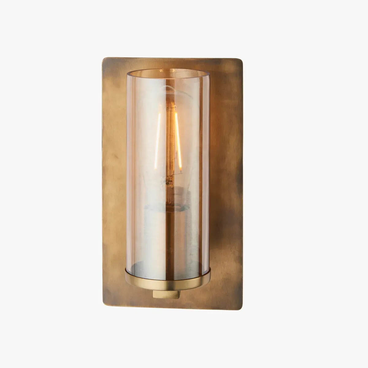 Wall Light with Glass Shade - Brass, Metal
