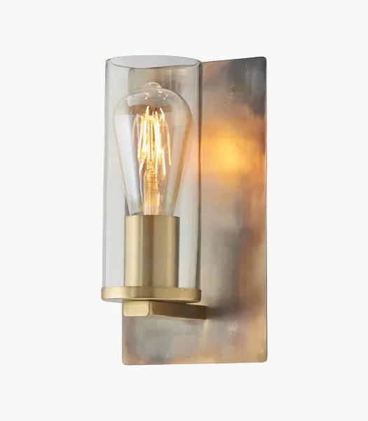 Wall Light with Glass Shade - Bronze, Metal image