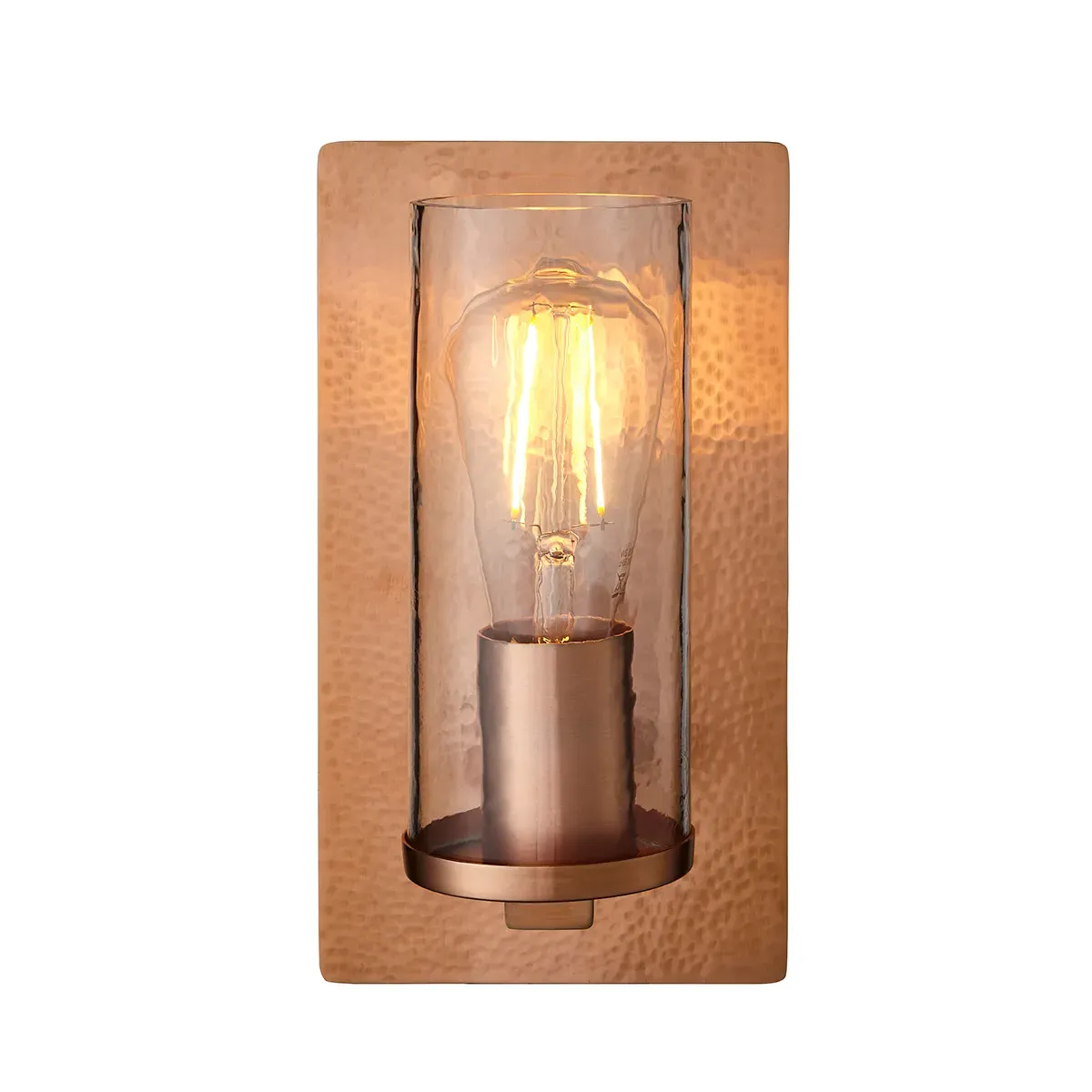 Wall Light with Glass Shade - Copper, Metal