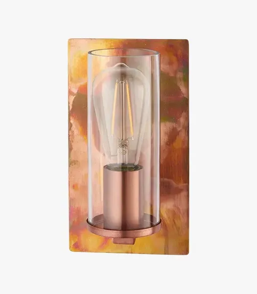 Wall Light with Glass Shade - Copper, Metal image