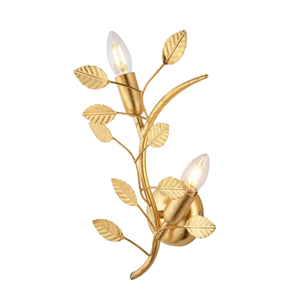 Wall Light with Leaf Design - Gold image