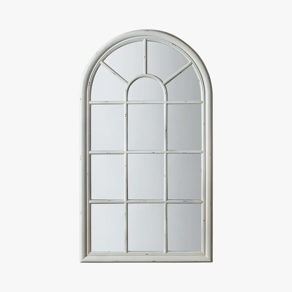 Wall Mirror with Crackle Finish - White image