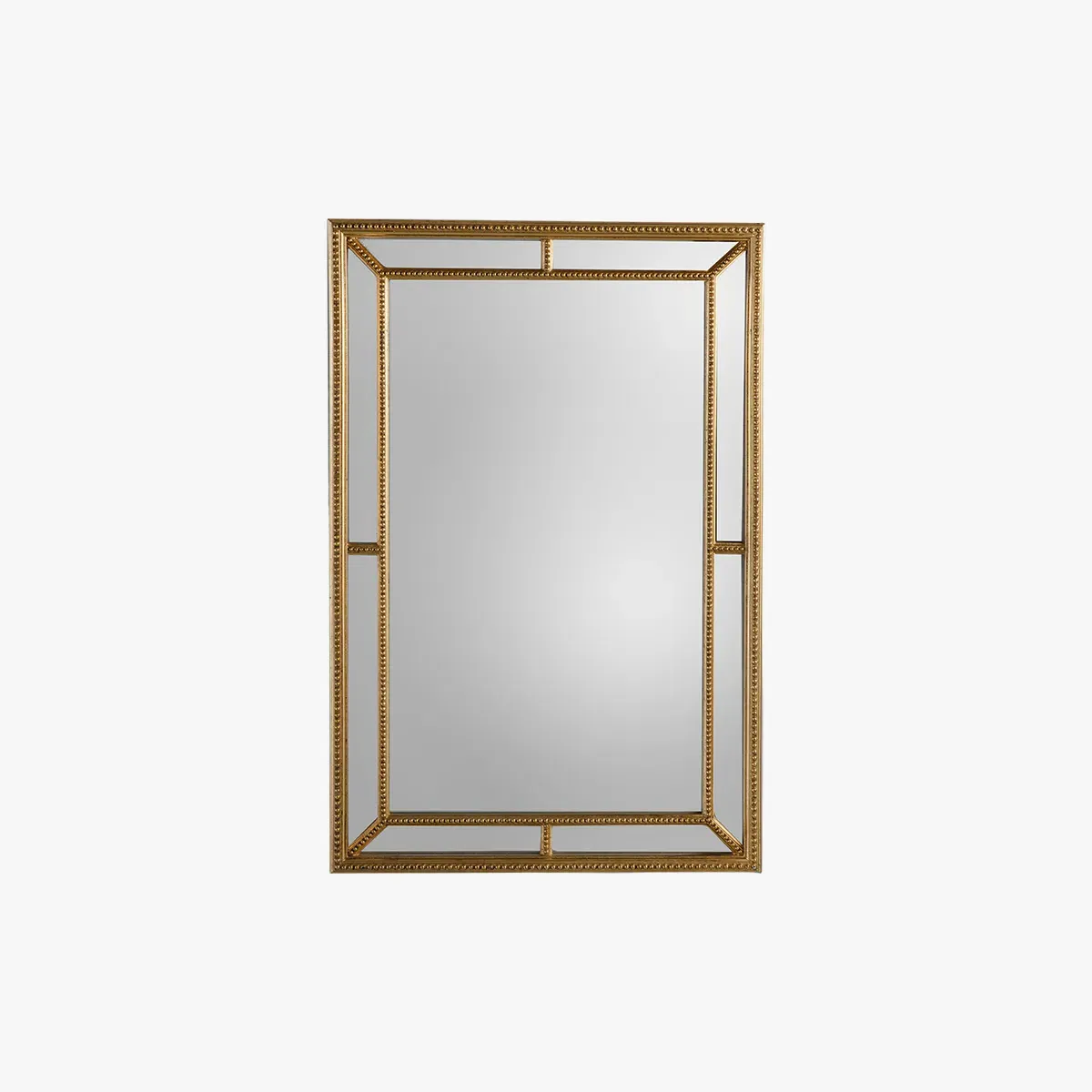 Wall Mirror with Textured Trim - Gold image