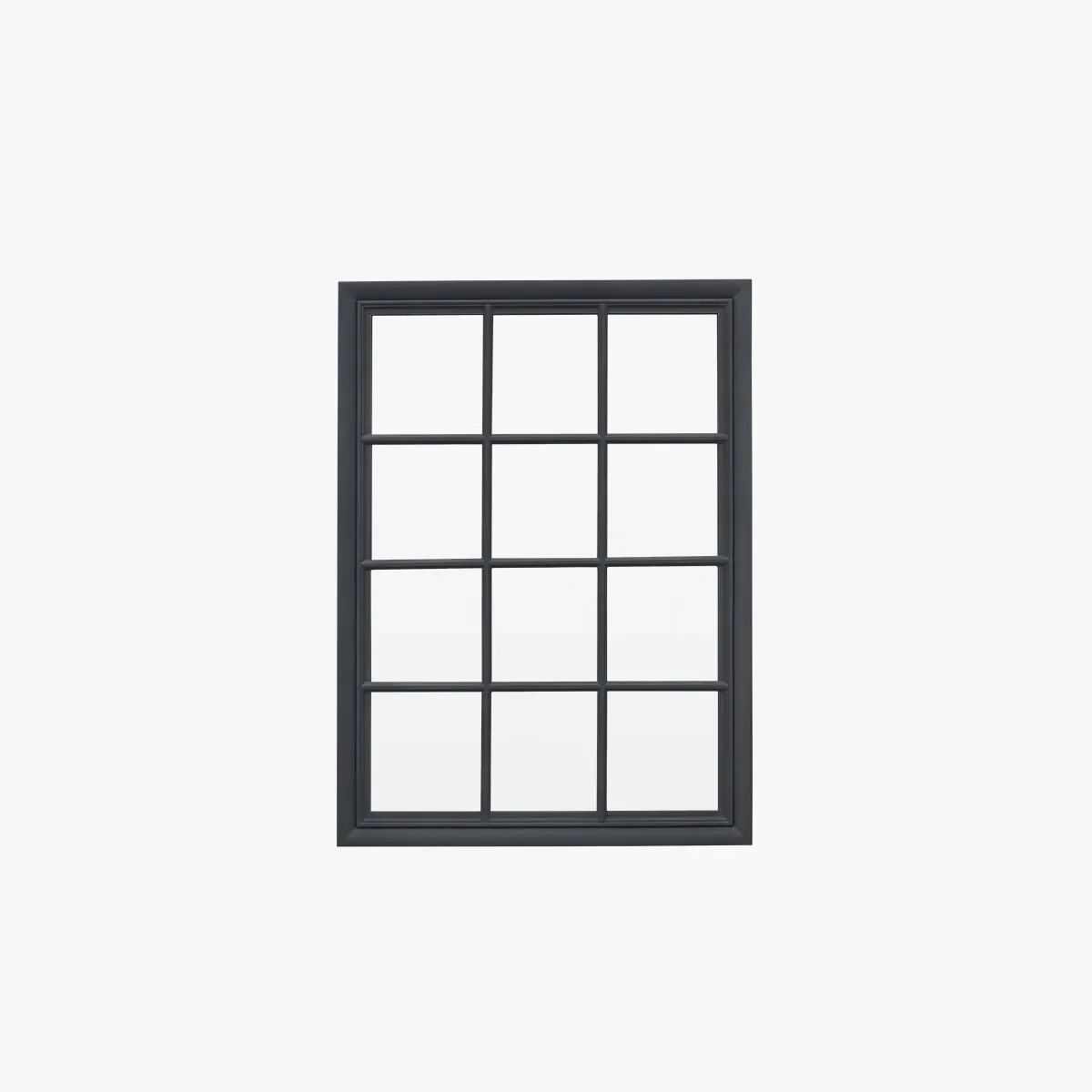Window Mirror with Ridged Detail - Lead, Wood image