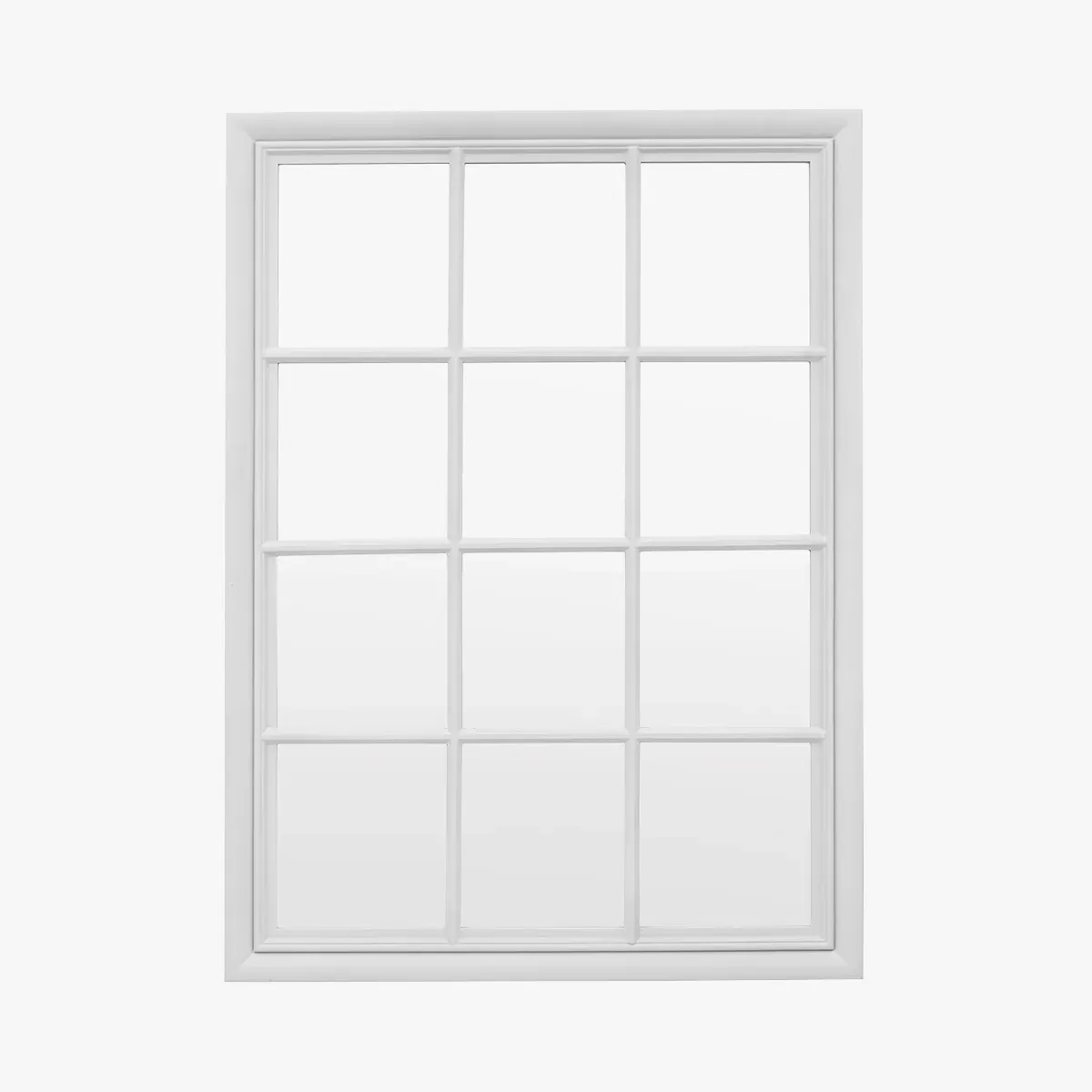 Window Mirror with Ridged Detail - Stone, Wood