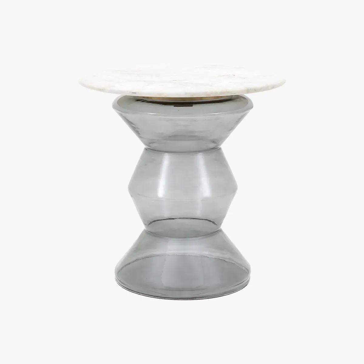 Zig-Zag Side Table with Bronze Detail - Clear image
