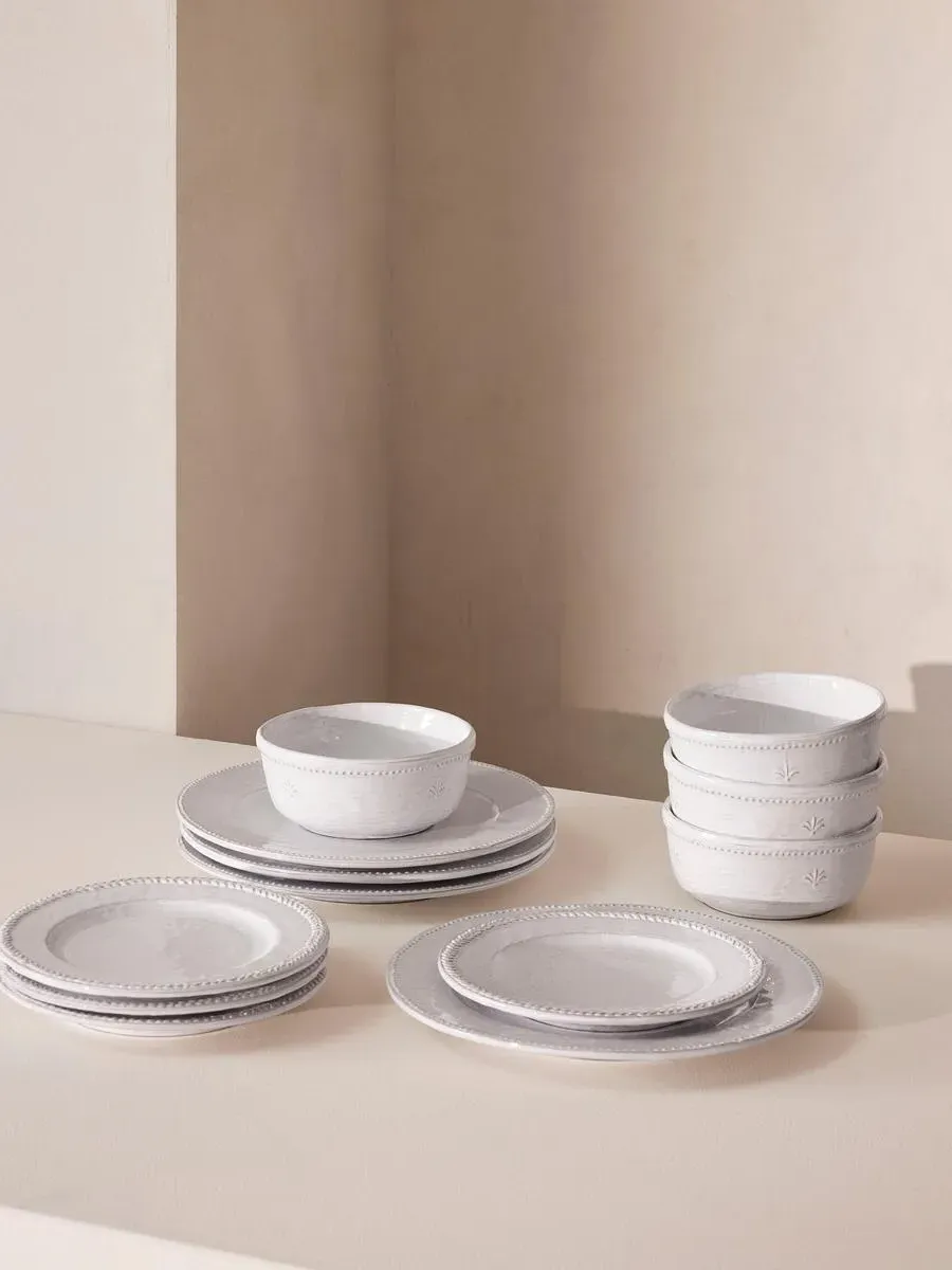 12-Piece Dinnerware Set - White, Stoneware image
