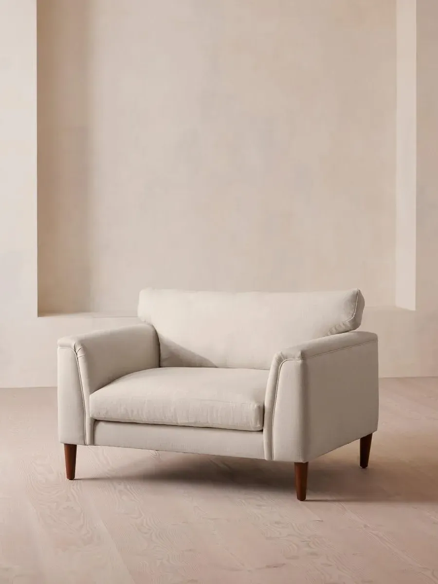 2-Seater Loveseat with Cushioned Arms - Bisque, Linen