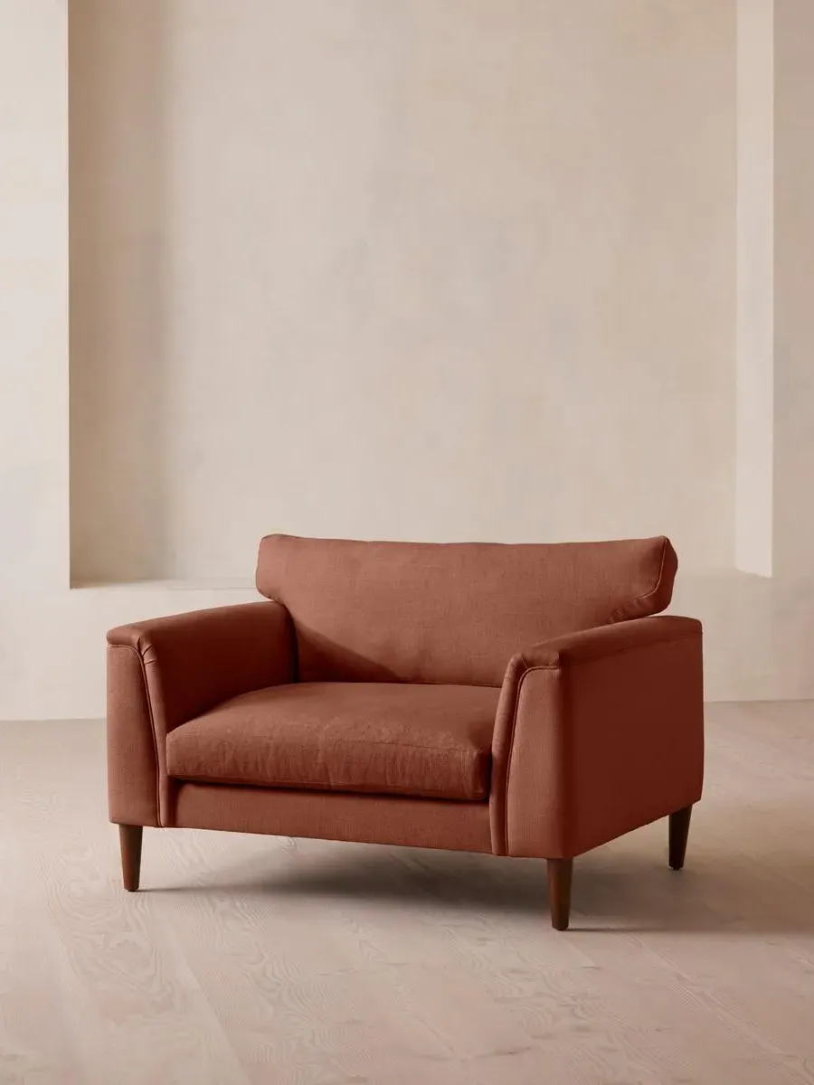 2-Seater Loveseat with Cushioned Arms - Sienna, Linen