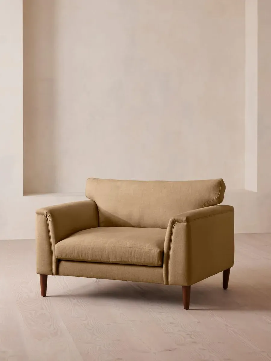 2-Seater Loveseat with Cushioned Arms - Wheat, Linen