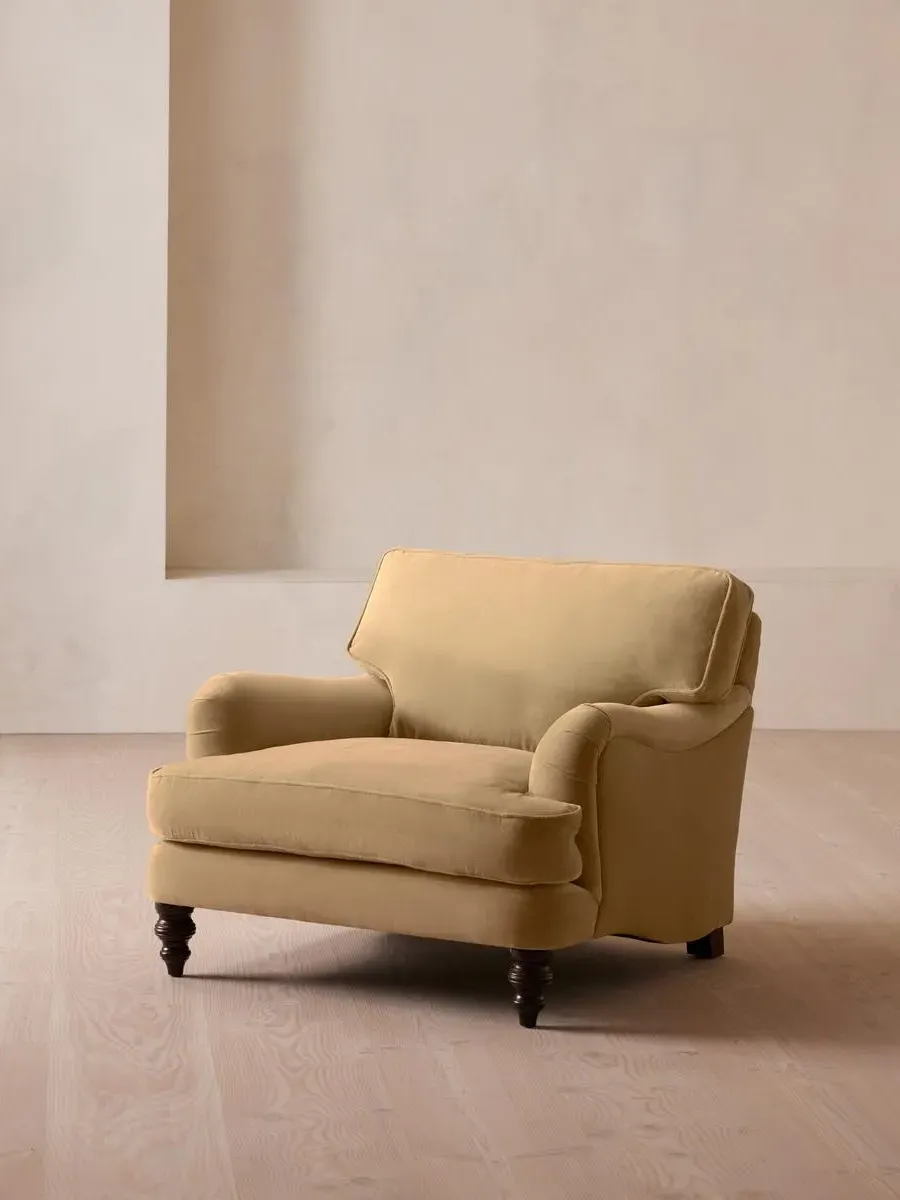 2-Seater Loveseat with Roll Arms - Camel, Velvet