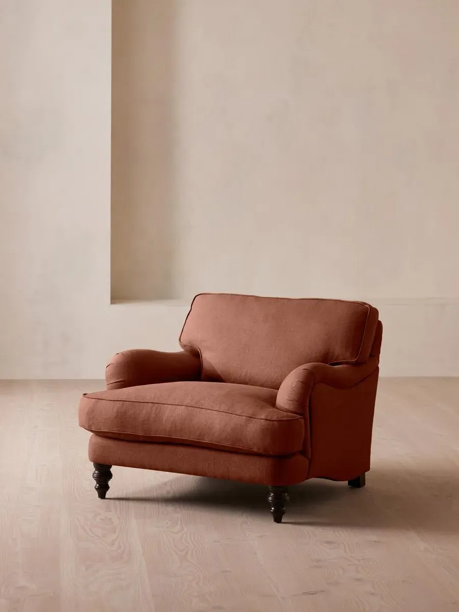 2-Seater Loveseat with Roll Arms - Sienna, Linen