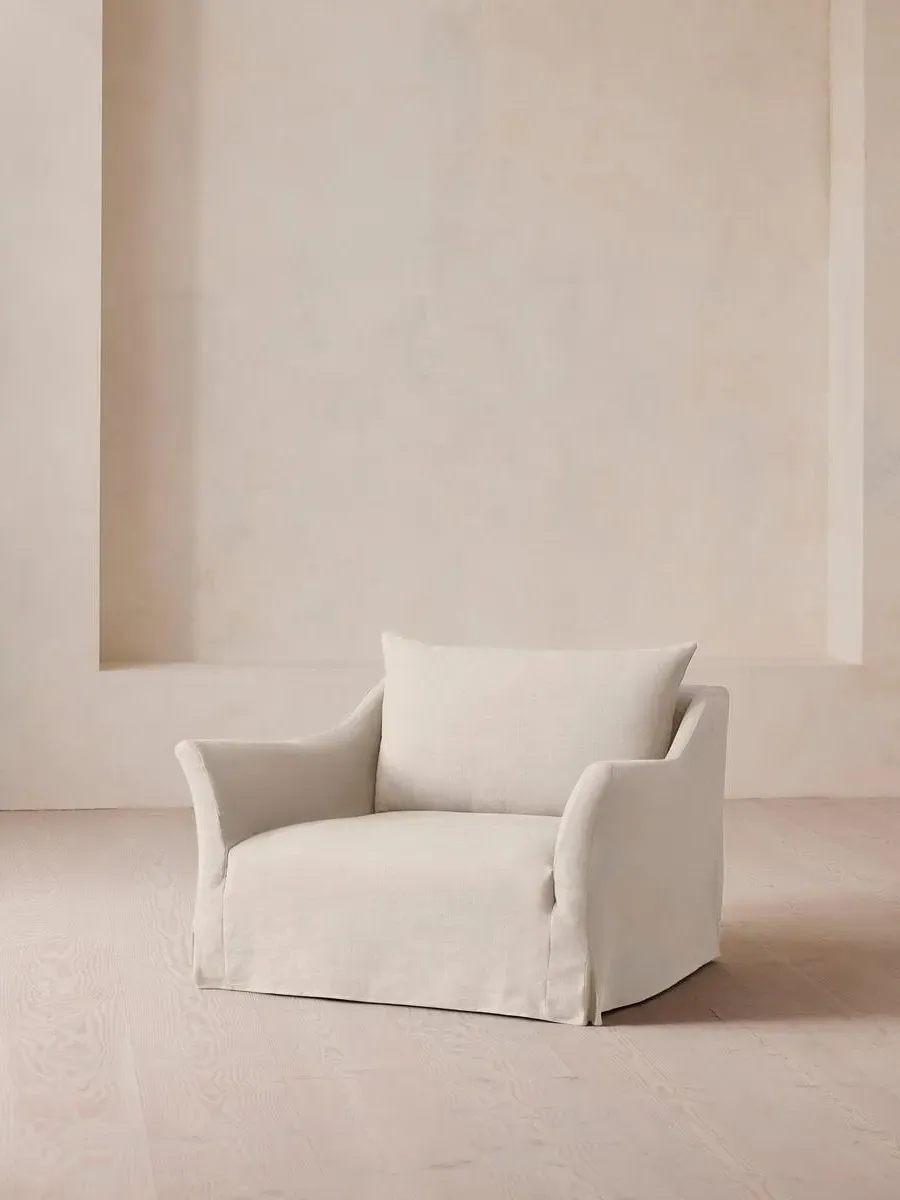 2-Seater Loveseat with Slip Cover - Bisque, Linen