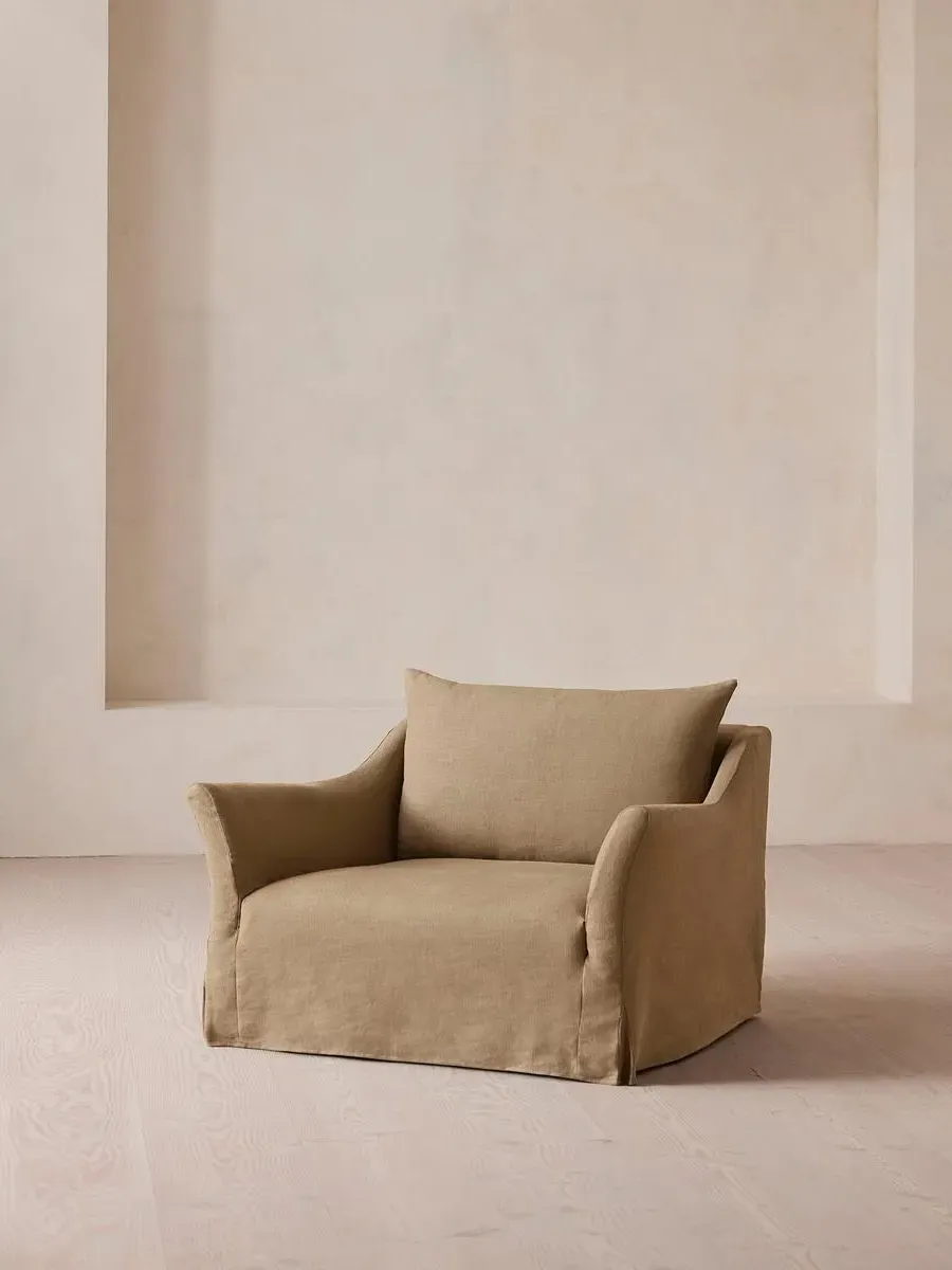 2-Seater Loveseat with Slip Cover - Wheat, Linen